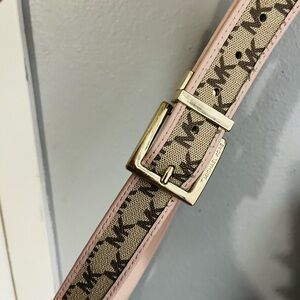 Michael Kors Signature Pink and Gold Belt